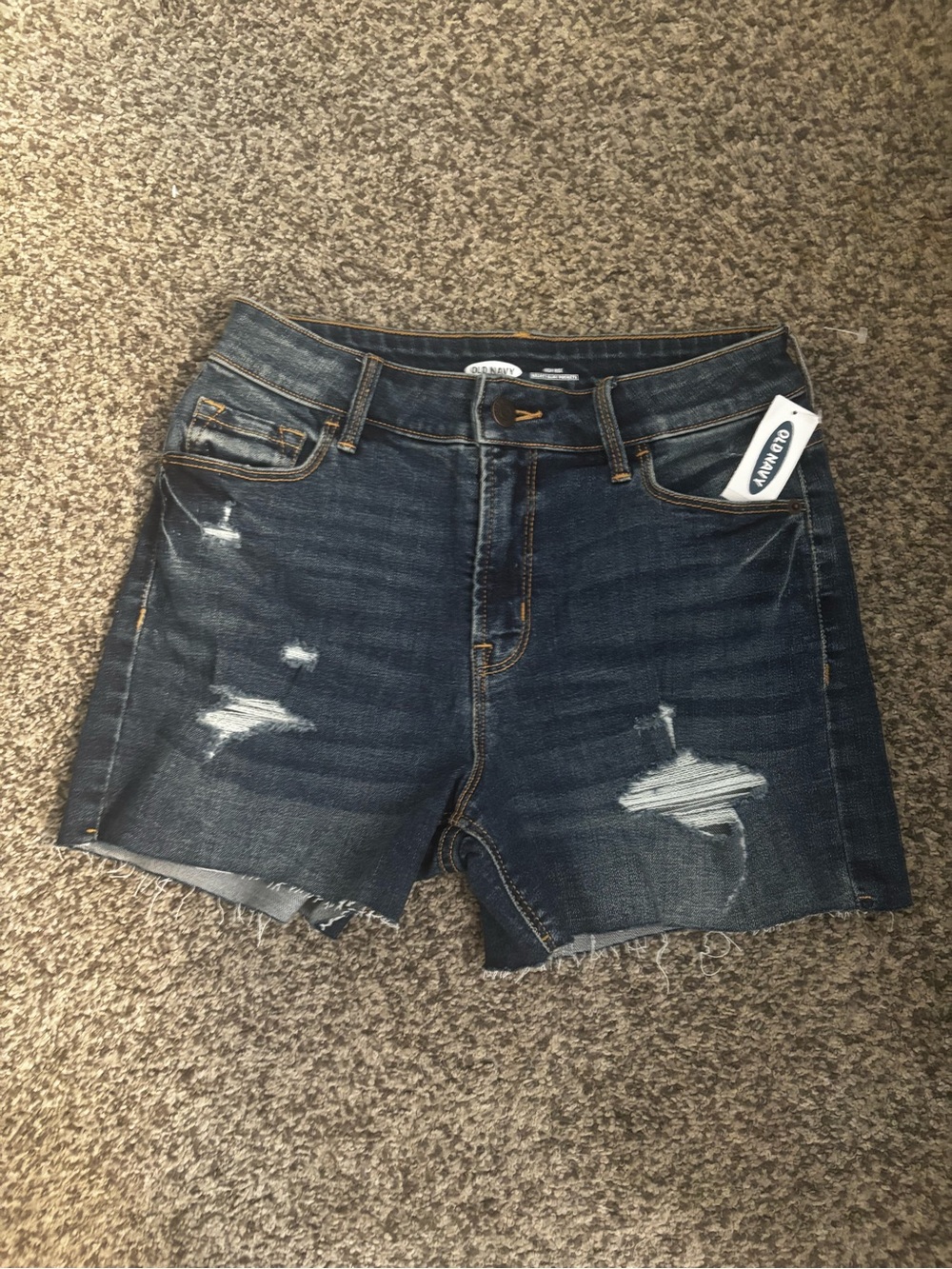 NWT old navy women's sz 2 denim shorts high-rise secret slim pocket distressed